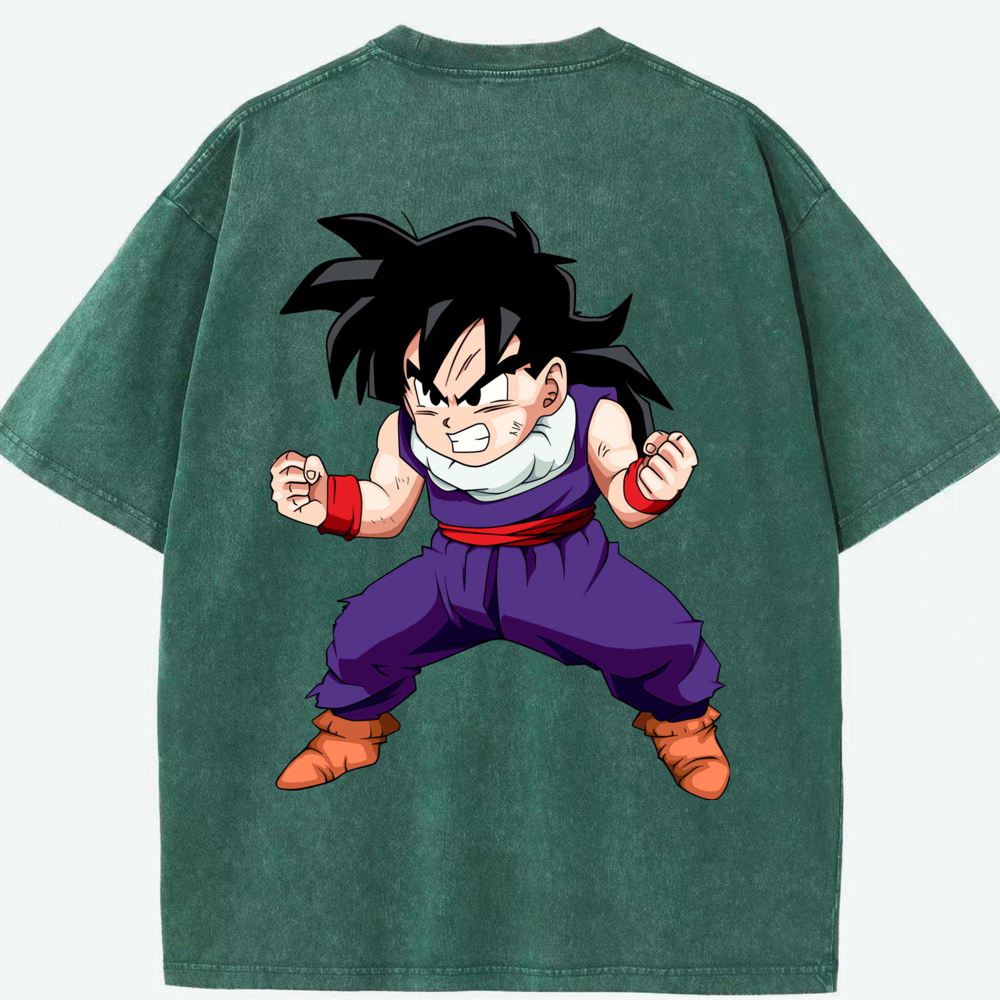 （画像用） ドラゴンボール 孫 悟飯（そんごはん）DRAGON BALL Son Gohan 綿100% ヴィンテージ風 半袖Tシャツ（背面プリント）